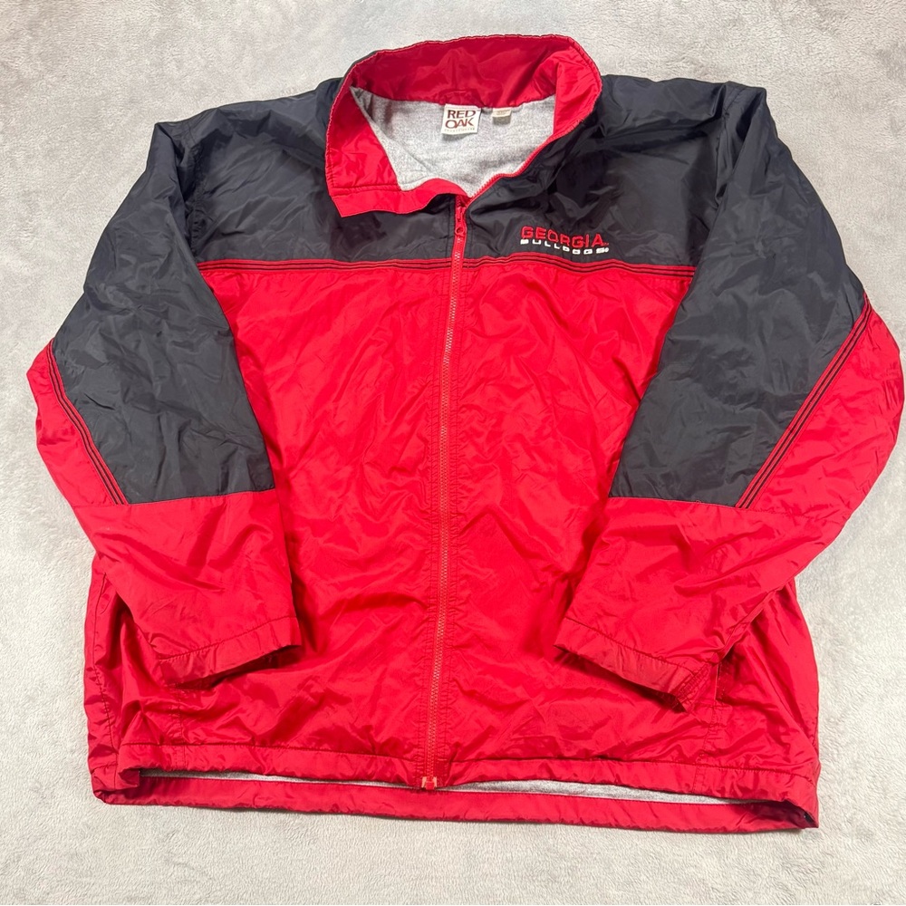 Vintage Georgia Bulldogs Full Zip Jacket Size XXL By Red Oak Red And Black🔥